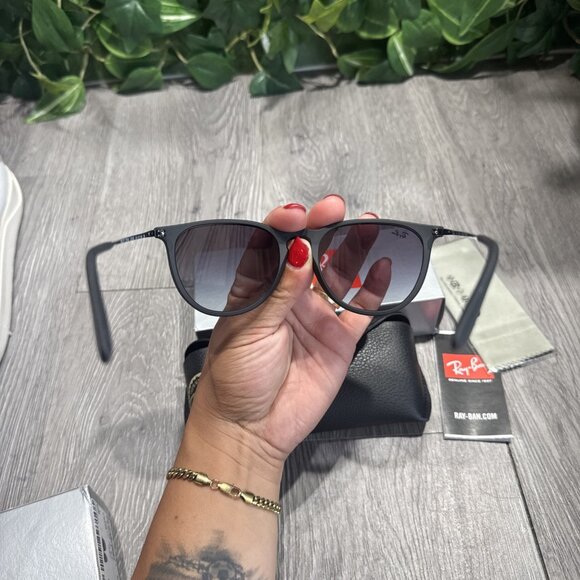 NEW RAY-BAN RB 4171 ERIKA 622/8G BLACK AUTHENTIC SUNGLASSES W/CASE 54-18 main image 5
